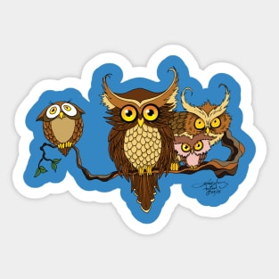 Owl Family Portrait Sticker